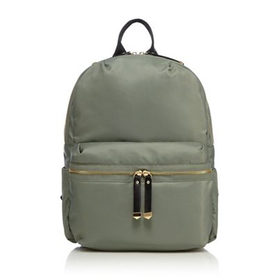 Khaki zip detail backpack